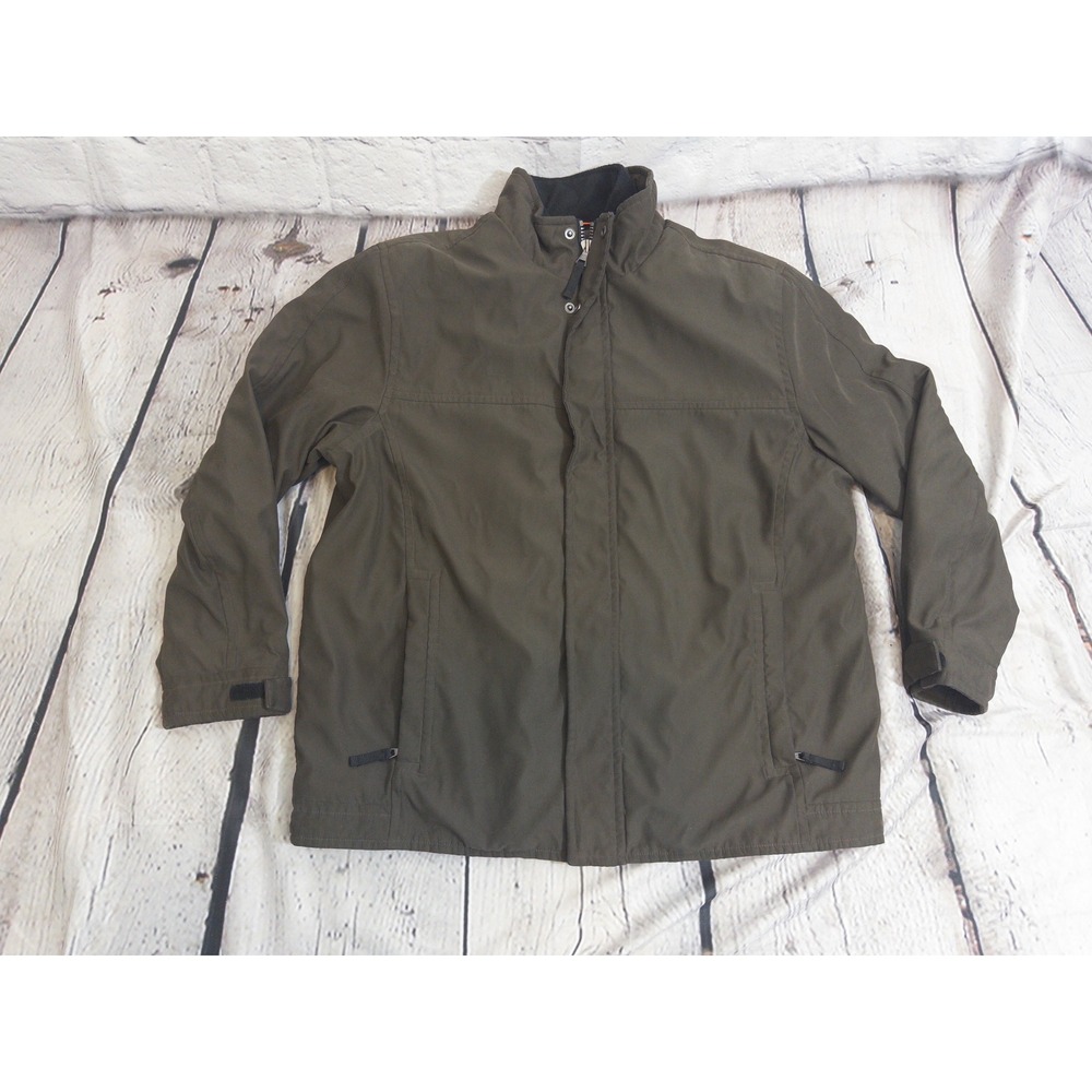 Marc New York Jacket Mens XXL Brown Quilted Lined Full Zip Utility Coat